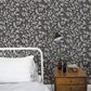 Wispy Branches Black Wallpaper from the Secret Garden Collection by Galerie Wallcoverings