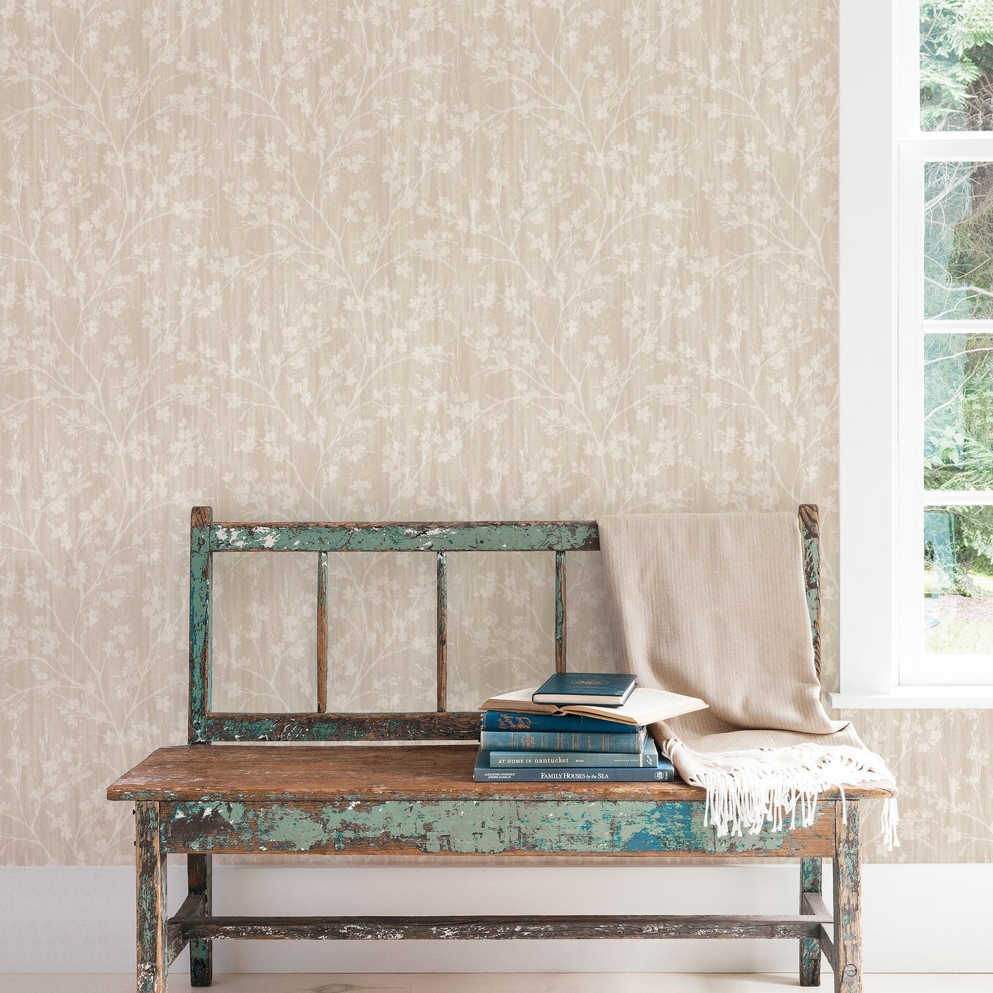 Wispy Branches Taupe Wallpaper from the Secret Garden Collection by Galerie Wallcoverings