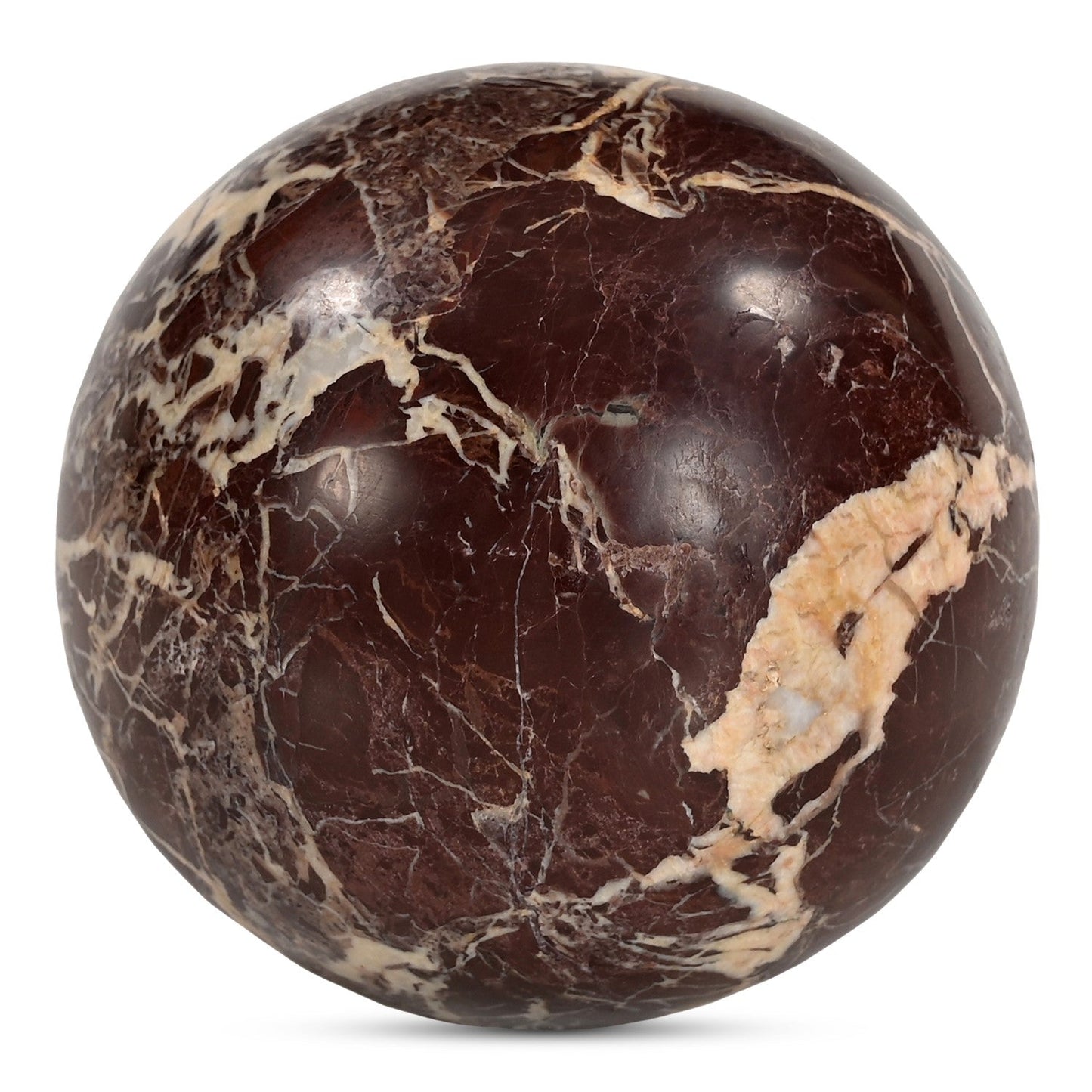 Odessa Sphere Tabletop Accent Red Levanto Marble 1