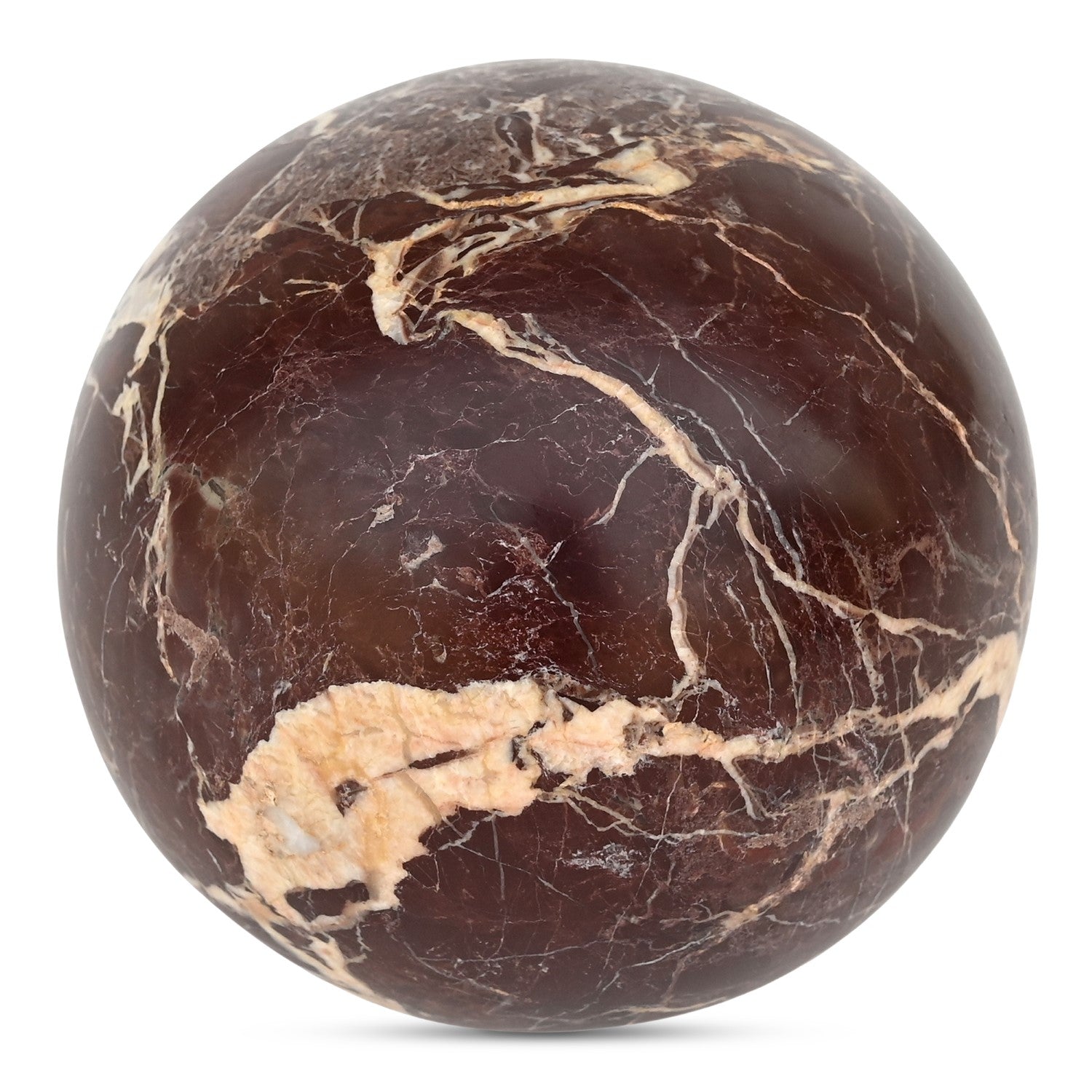 Odessa Sphere Tabletop Accent Red Levanto Marble 3
