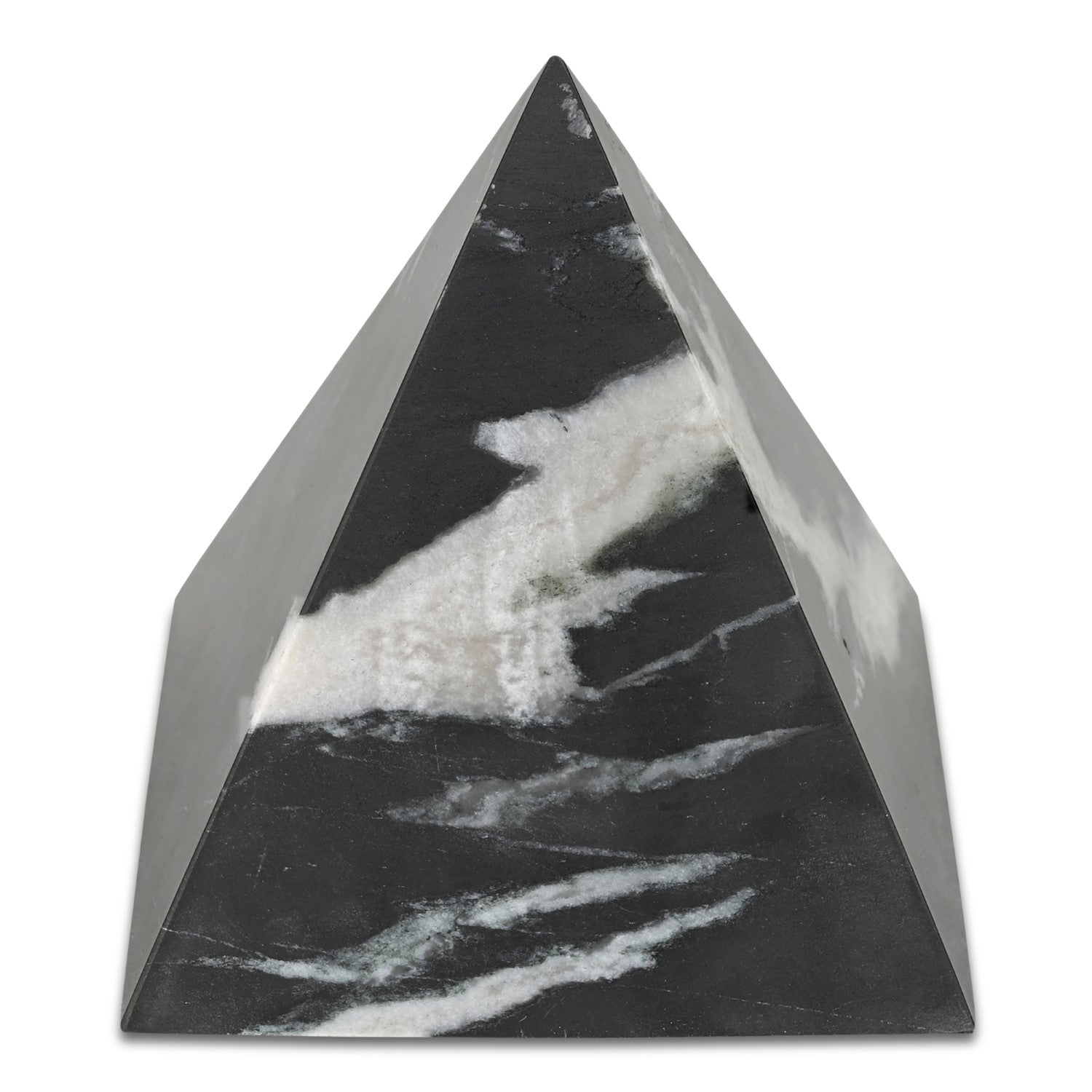 Alma Pyramid Tabletop Accent Black Marble 1
