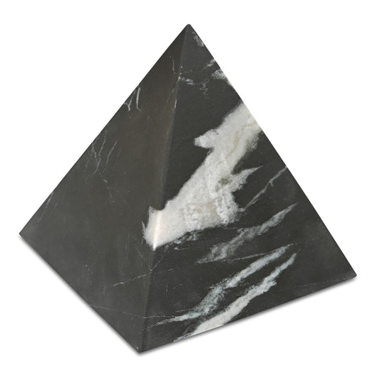 Alma Pyramid Tabletop Accent Black Marble 2