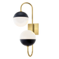 renee 2 light wall sconce by mitzi h344102a agb bk 3