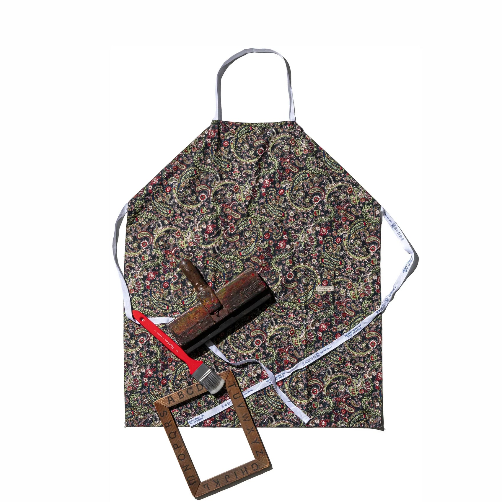 Hand Printed Paisley Adult Apron