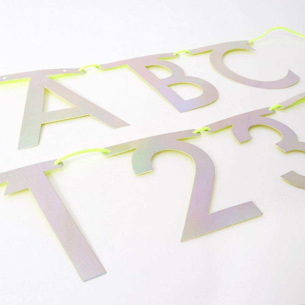 silver holographic letter garland kit by meri meri 2