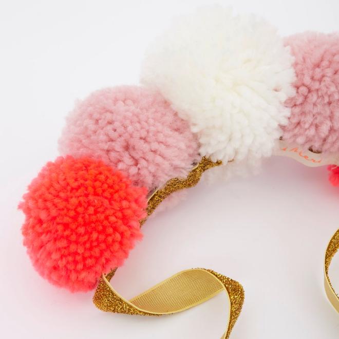 pink pompom crown by meri meri 2