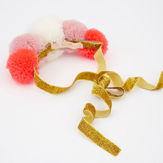 pink pompom crown by meri meri 5