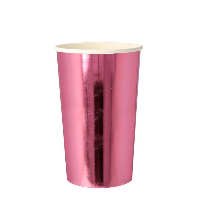 metallic pink highball cups by meri meri 1