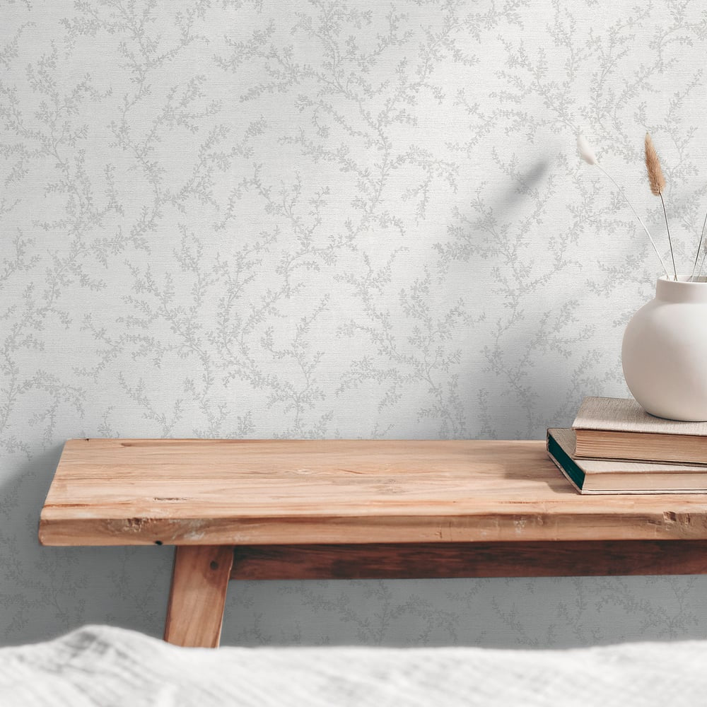 Hygge Home Trailing Vines Motif In Silver Grey Galerie Wallcoverings Gg82121 3