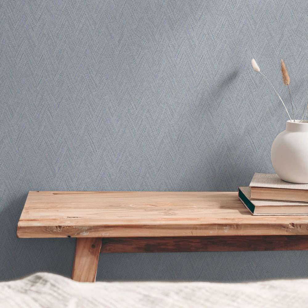 Hygge Home Herringbone Weave Motif In Blue Galerie Wallcoverings Gg82129 3
