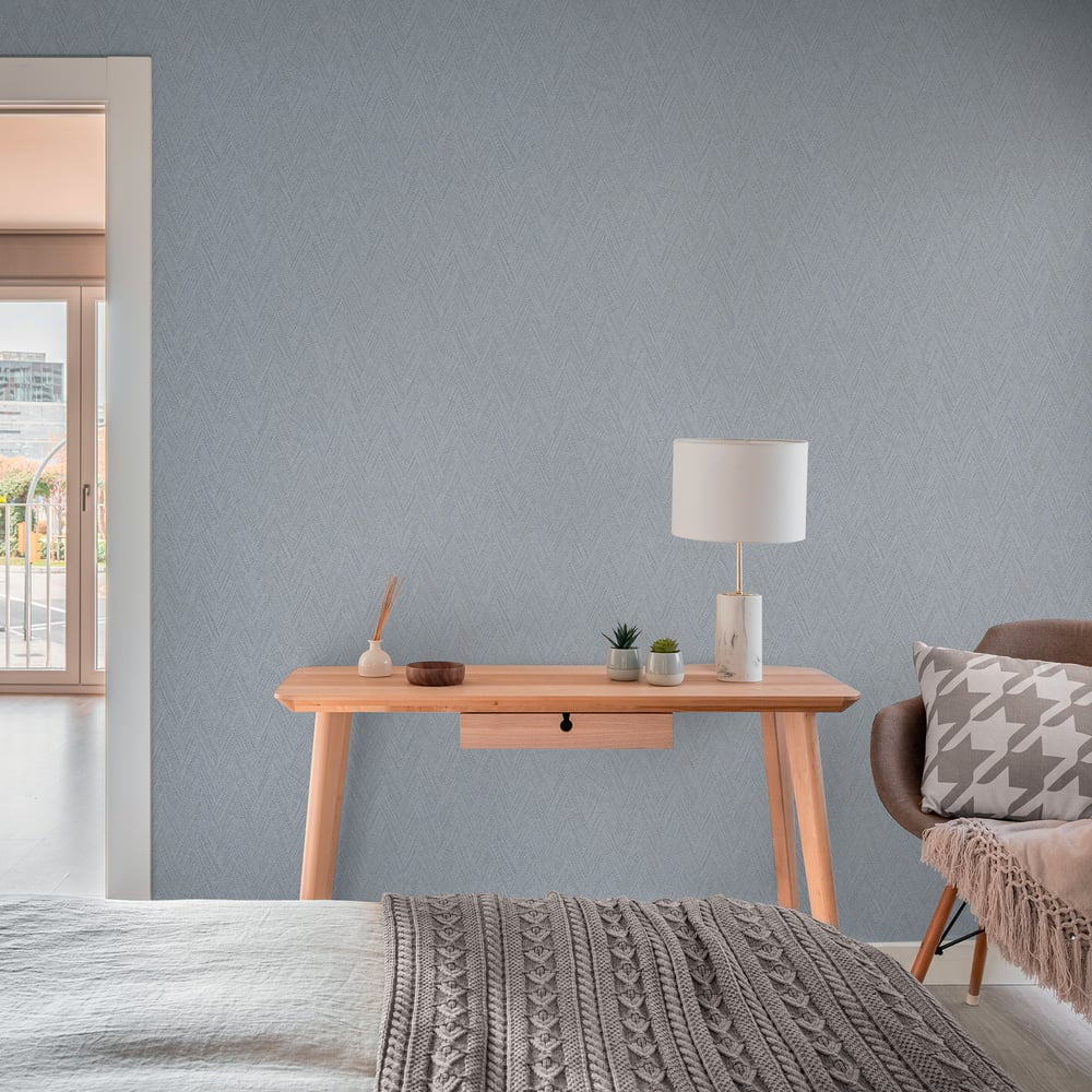 Hygge Home Herringbone Weave Motif In Blue Galerie Wallcoverings Gg82129 4