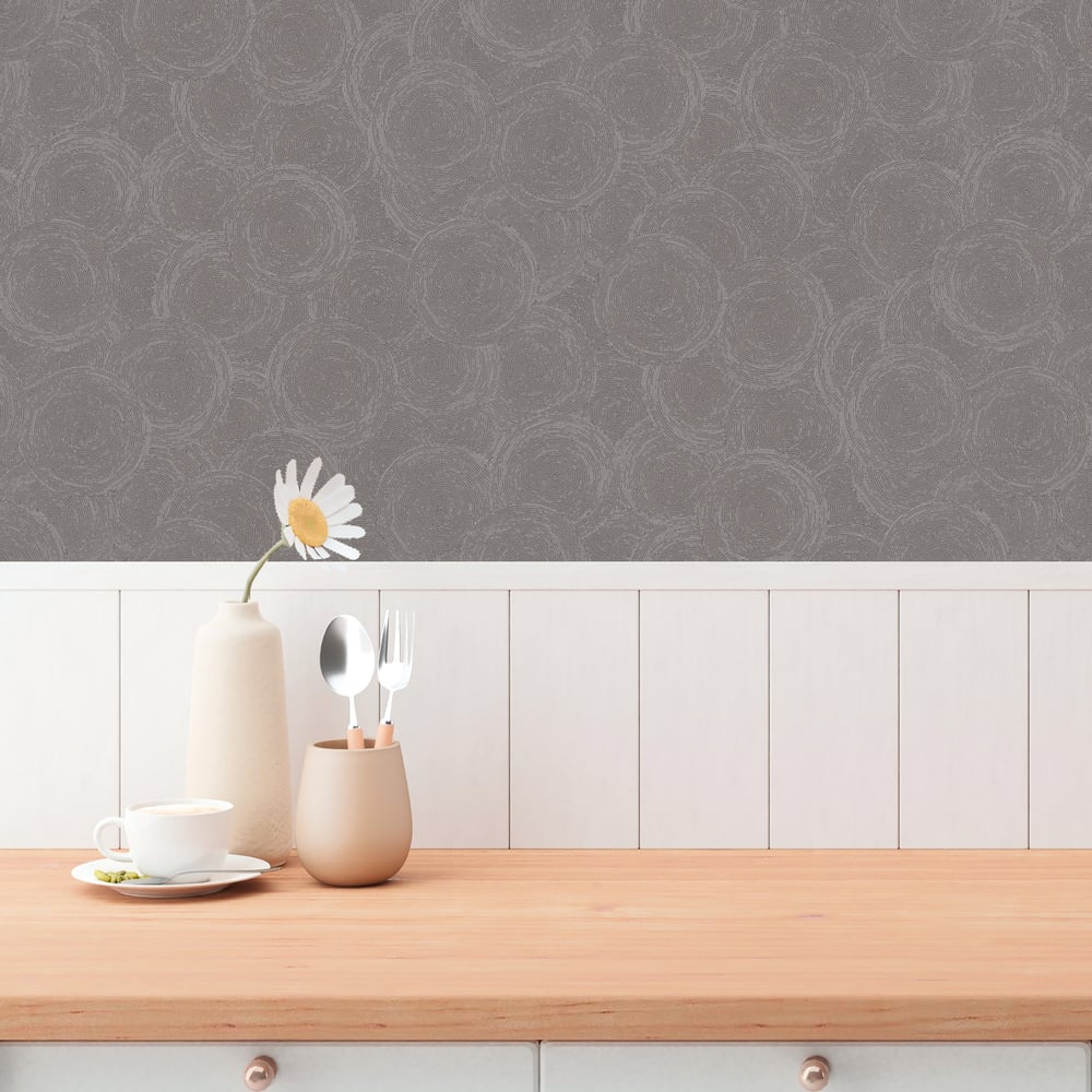 Hygge Home Stone Circles Motif In Bronze Brown Galerie Wallcoverings Gg82131 2
