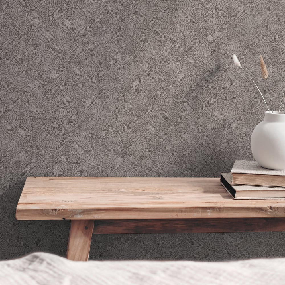 Hygge Home Stone Circles Motif In Bronze Brown Galerie Wallcoverings Gg82131 3