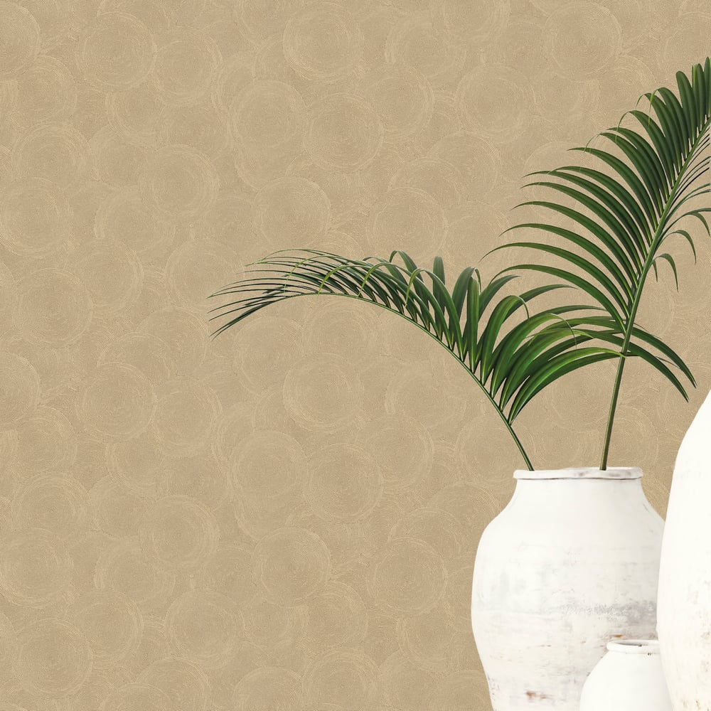 Hygge Home Stone Circles Motif In Bronze Brown Galerie Wallcoverings Gg82132 2