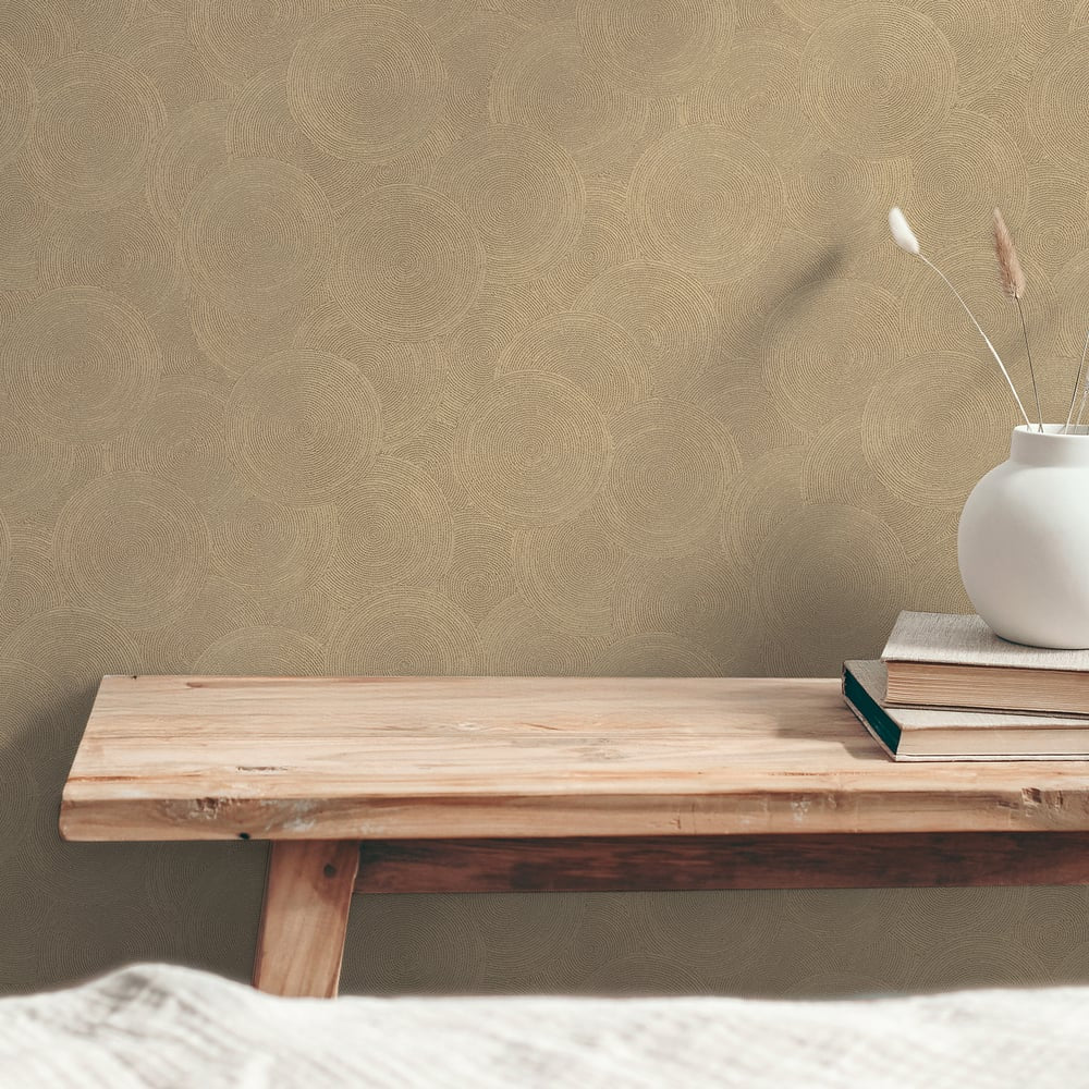 Hygge Home Stone Circles Motif In Bronze Brown Galerie Wallcoverings Gg82132 3
