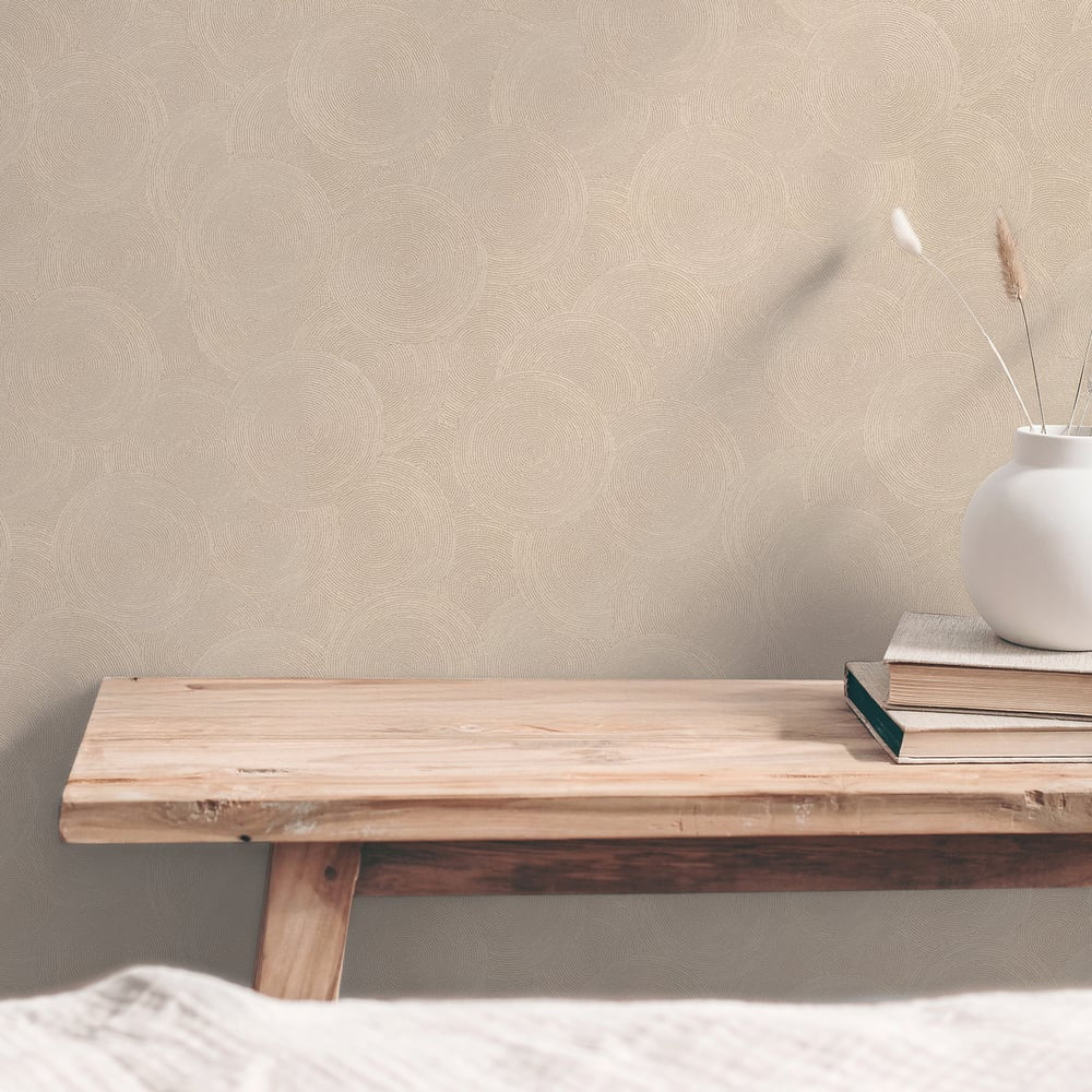 Hygge Home Stone Circles Motif In Bronze Brown Galerie Wallcoverings Gg82133 3