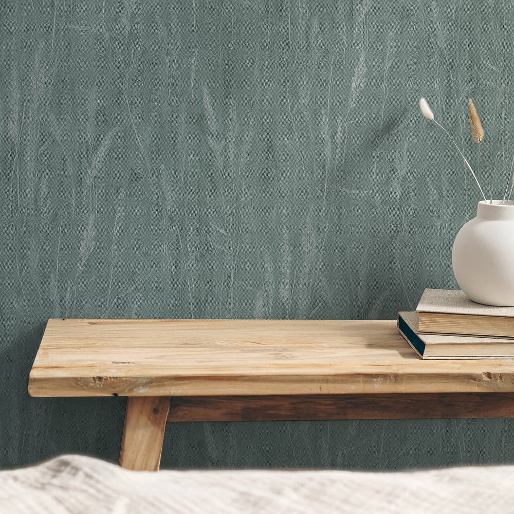 Hygge Home Meadow Stems Motif In Green Galerie Wallcoverings Gg82136 2