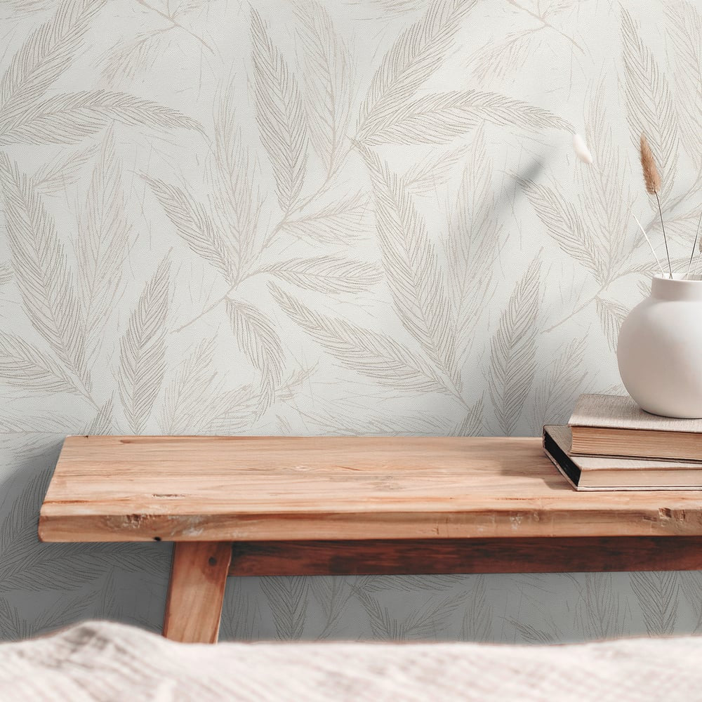Hygge Home Fern Weave Motif In Beige Galerie Wallcoverings Gg82147 2