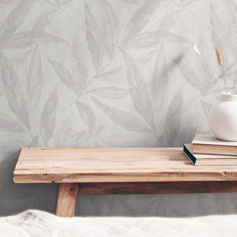 Hygge Home Fern Weave Motif In Silver Grey Galerie Wallcoverings Gg82149 2