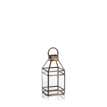 martino tall antique brass glass lantern by zodax in 6539 3