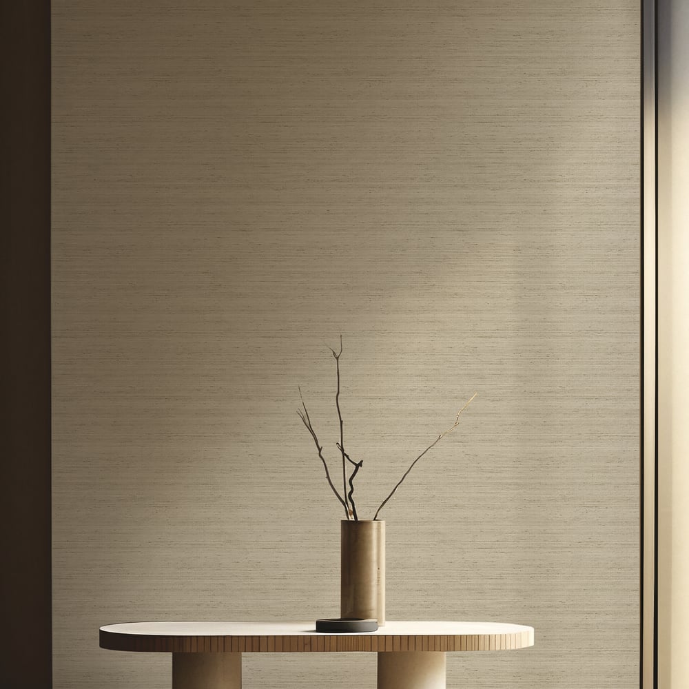 Synergy Shantung Tonale Wallpaper in Beige Pale Gold