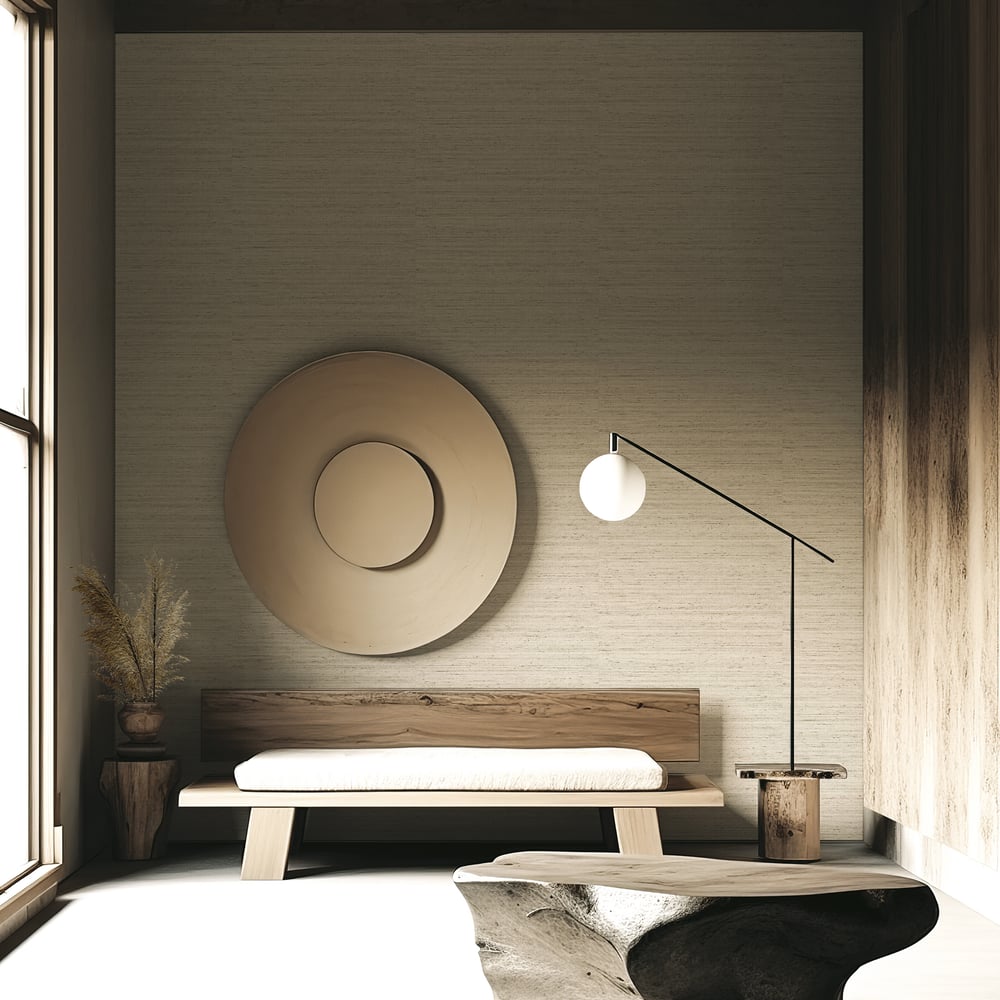 Synergy Shantung Tonale Wallpaper in Beige Neutral