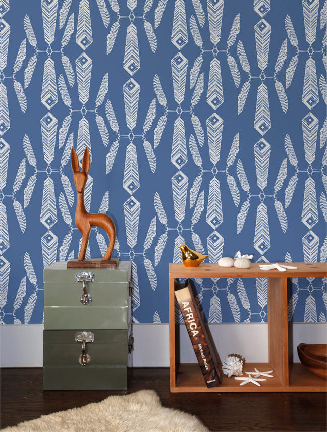 Sample Indian Summer Wallpaper in Lagoon design by Aimee Wilder