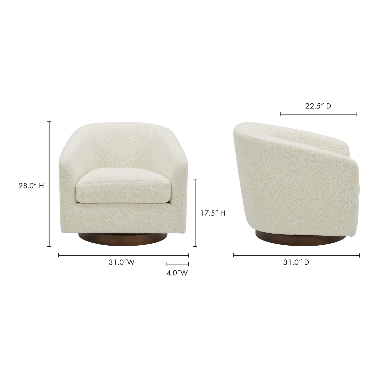 oscy swivel chair vegan by Moe's Home Collection mhc kq 1015 24 11