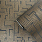 Geometric Wallpaper in Bronze/Black