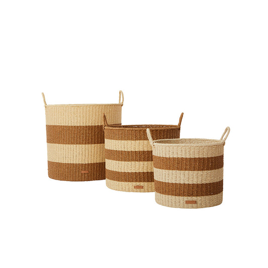 gomi cylinder storage baskets 3 pcs set caramel by oyoy 2