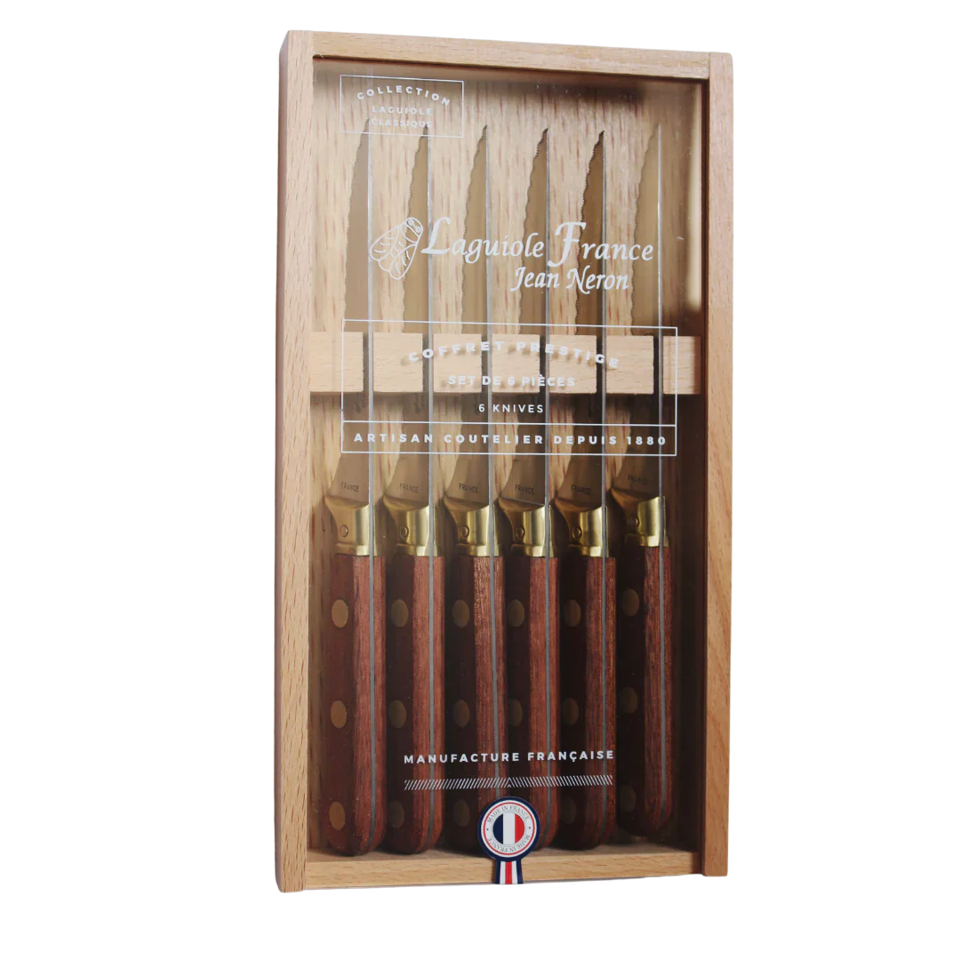 Laiton Knives In Wood Set Of 6 Kiss That Frog 1