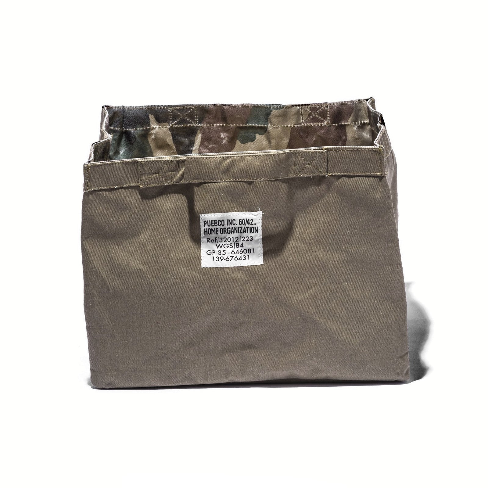 Laminated Fabric Organizer Square Large in Olive