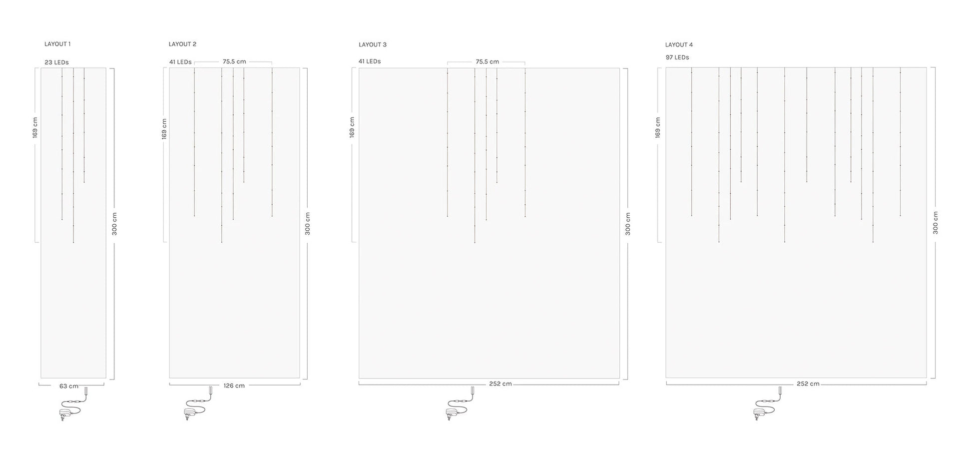Light Lines LED Wallpaper in Various Colors by Meystyle