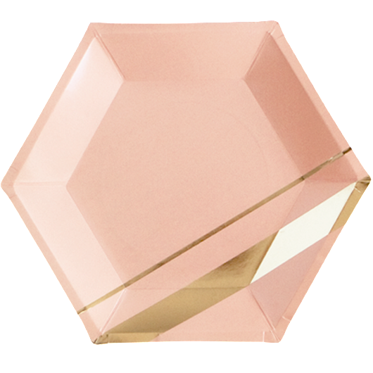 Set of 8 Goddess Blush Hexagon Large Party Plates design by Harlow & Grey