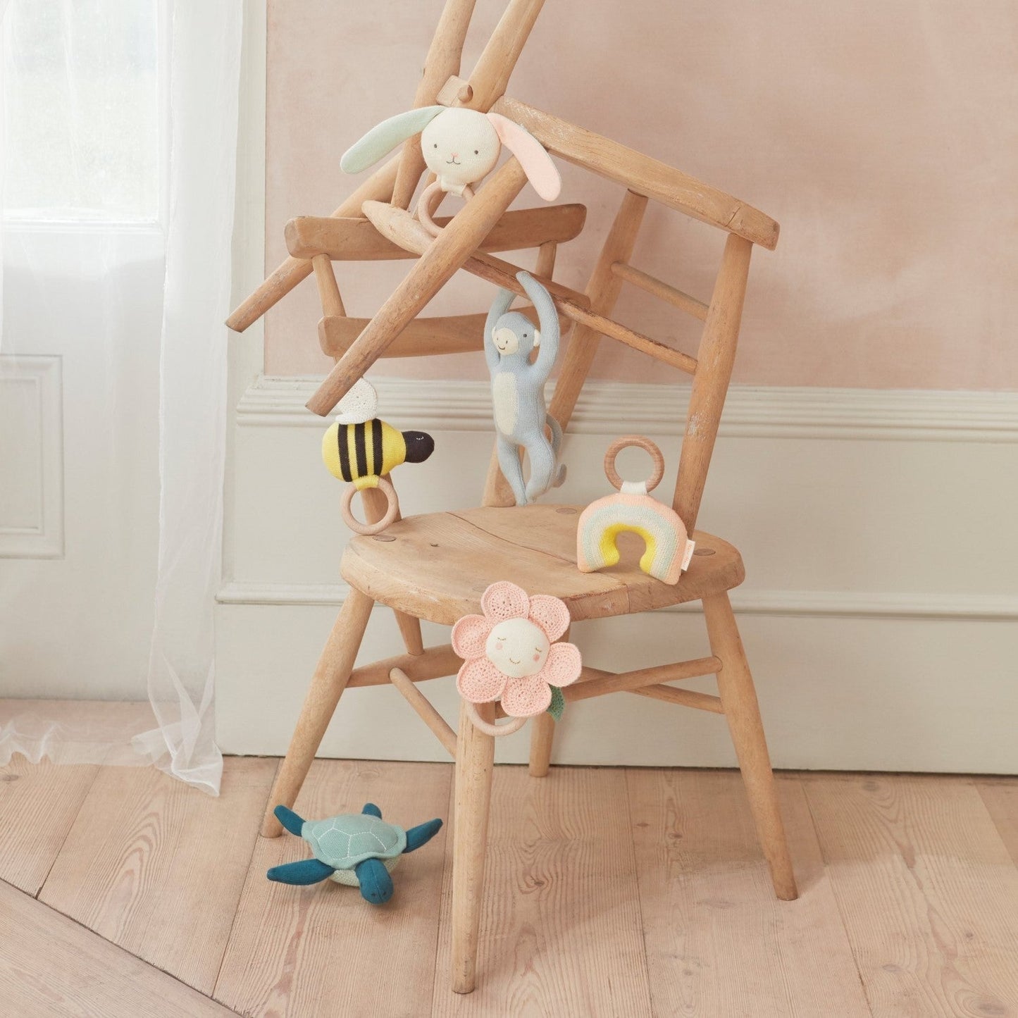monkey baby rattle by meri meri mm 204104 1