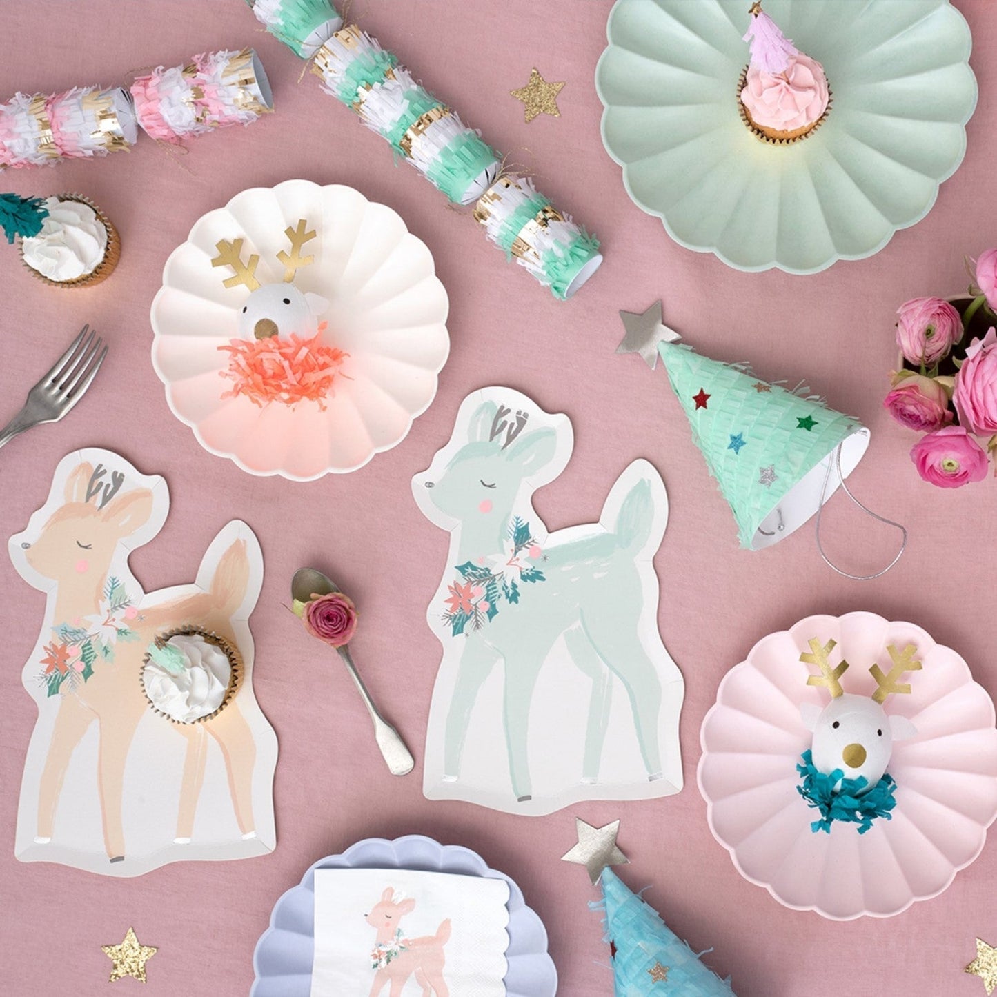 pastel deer partyware by meri meri mm 217738 4