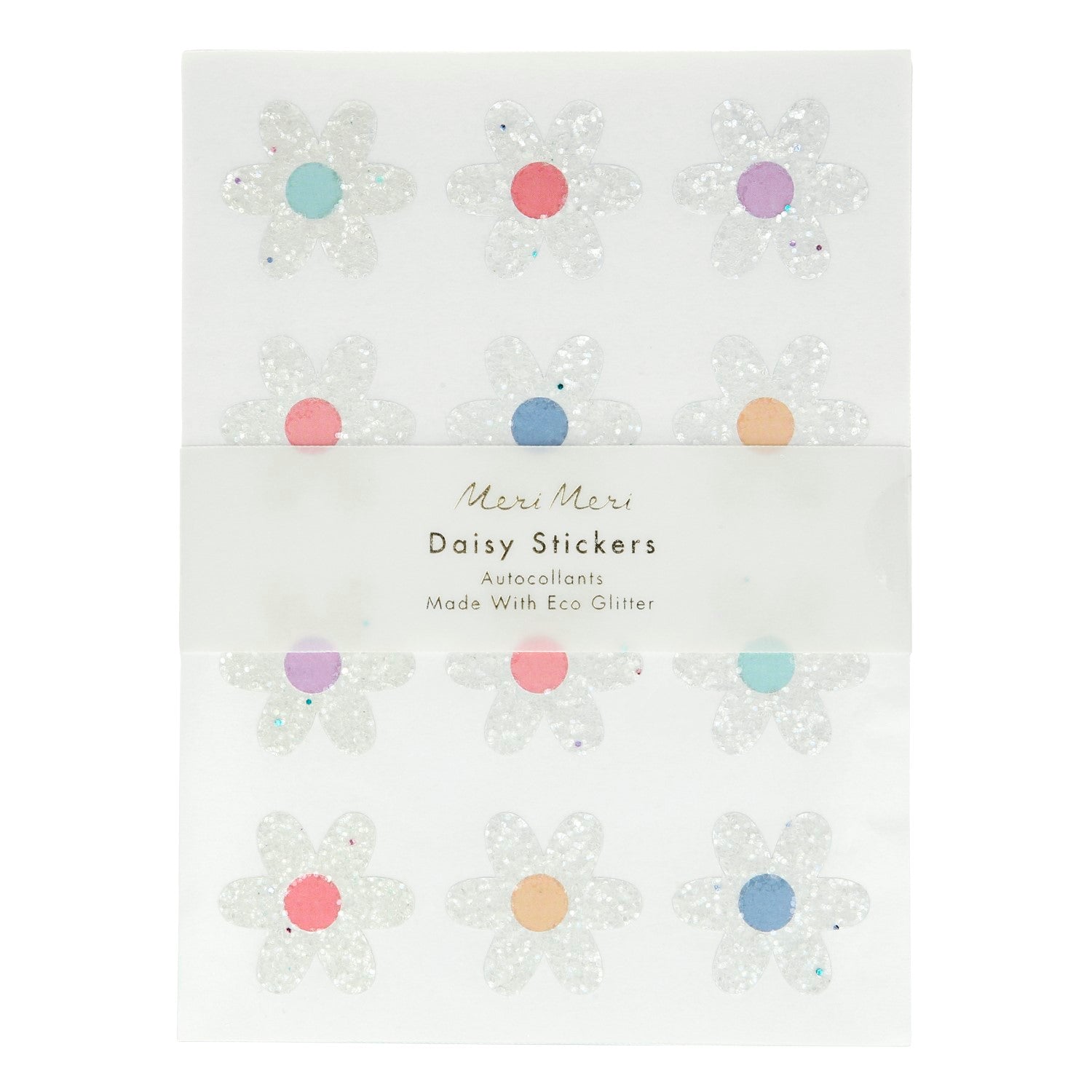 glitter daisy stickers by meri meri mm 218503 1
