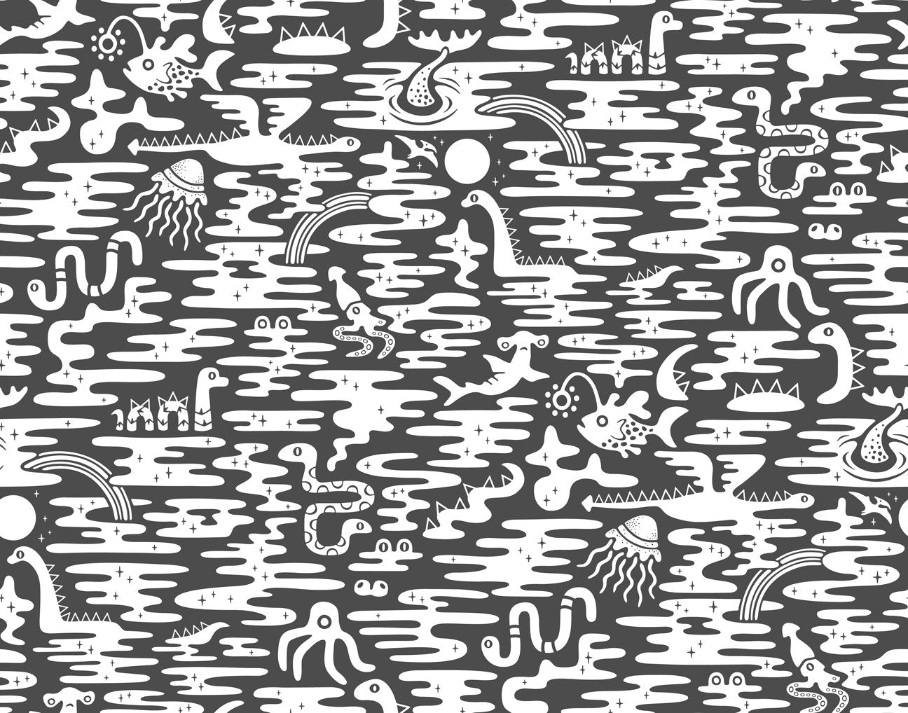 Mystic Lagoon Wallpaper in Chalk design by Aimee Wilder