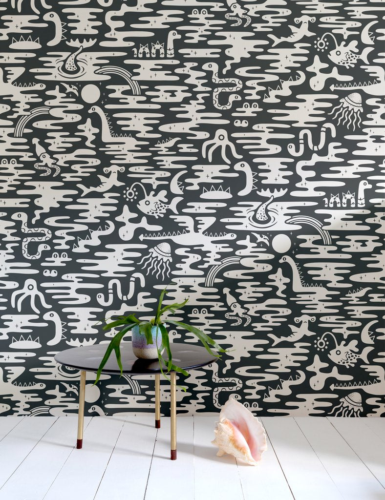 Mystic Lagoon Wallpaper in Chalk design by Aimee Wilder