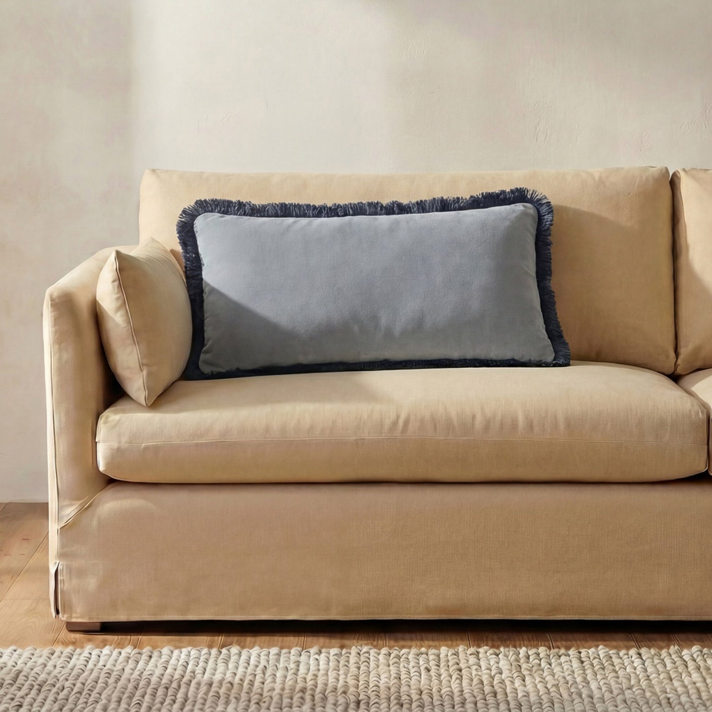Yasmin Light Blue Faux Mohair Cushion Moes Home Collection Mhc Oa 1121 45 5
