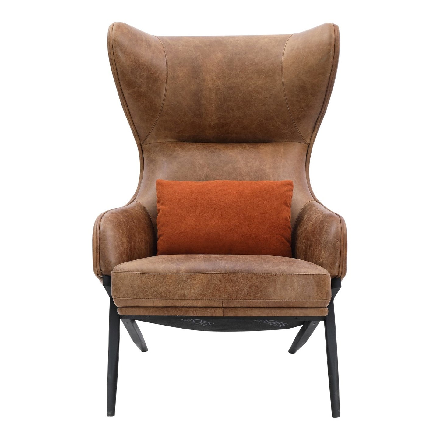 Amos Leather Accent Chair Open Road Brown Leather 1