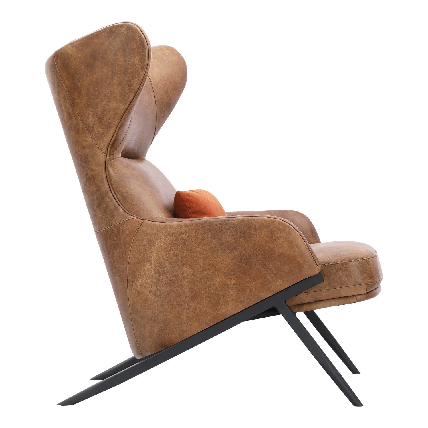 Amos Leather Accent Chair Open Road Brown Leather 3