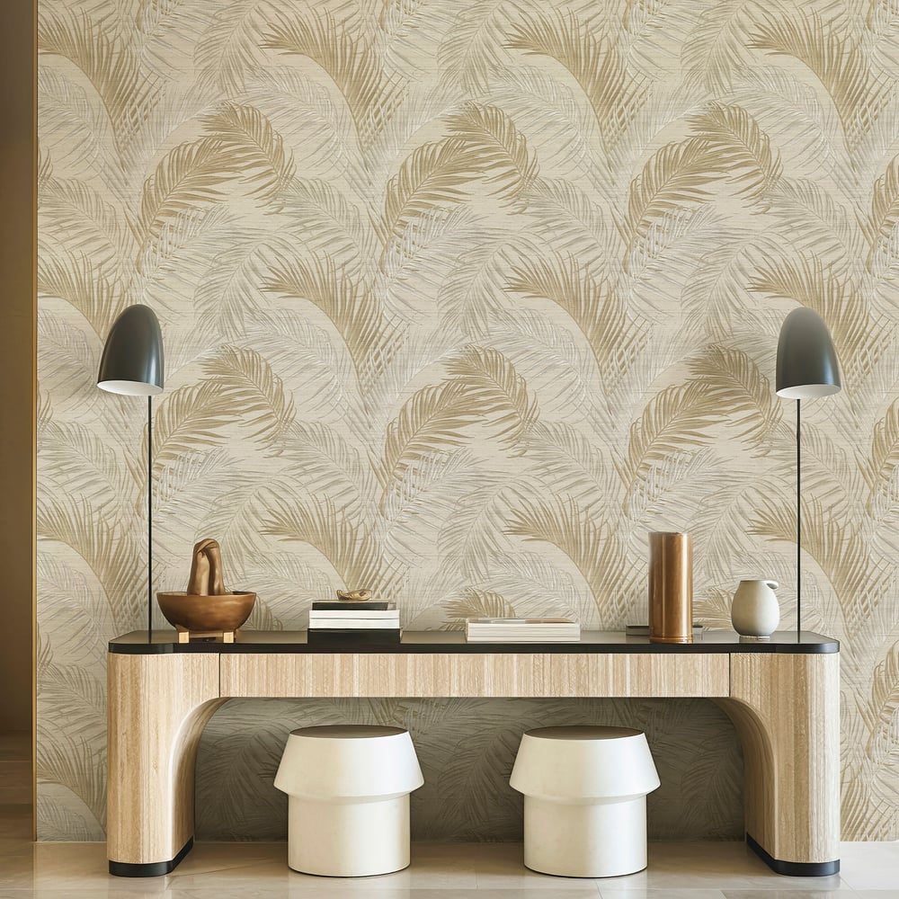Synergy Felce Tonale Wallpaper in Beige