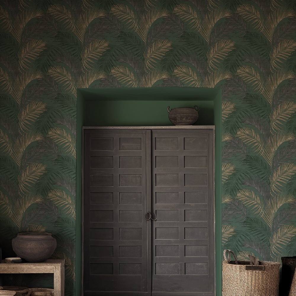 Synergy Felce Tonale Wallpaper in Dark Green
