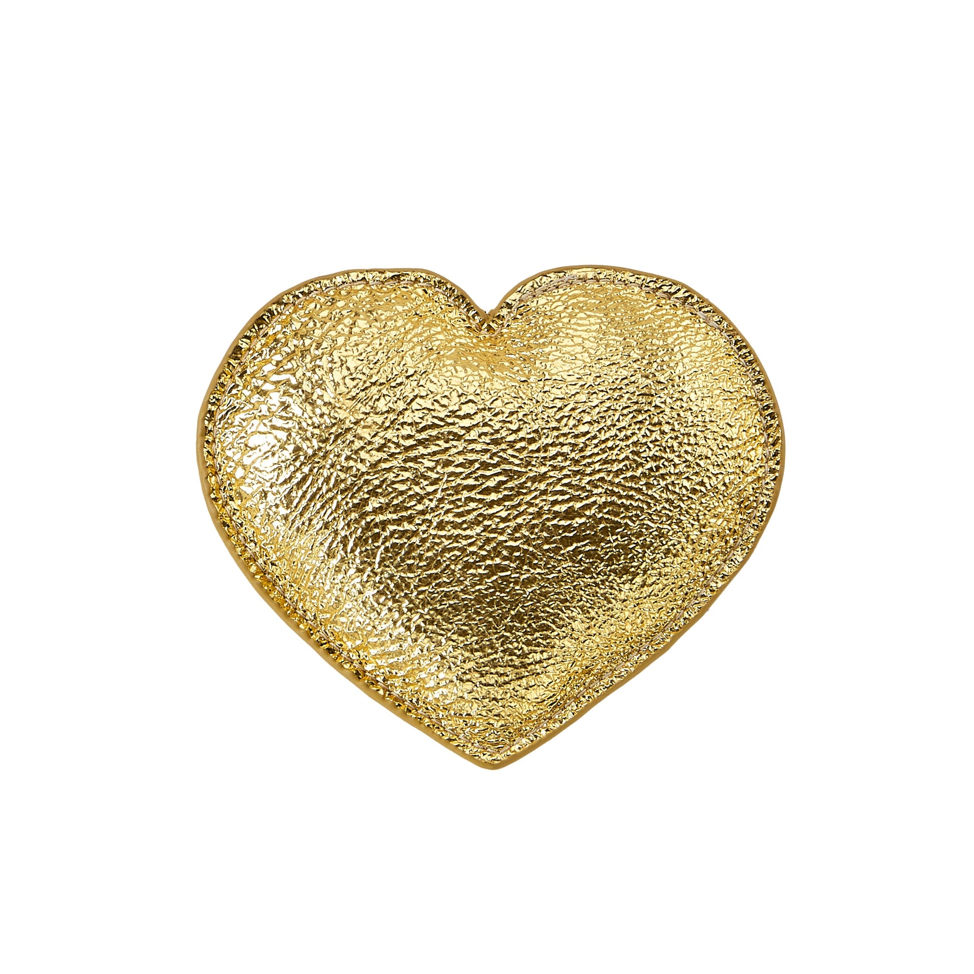 Heart Paperweight Gold Leather by Graphic Image