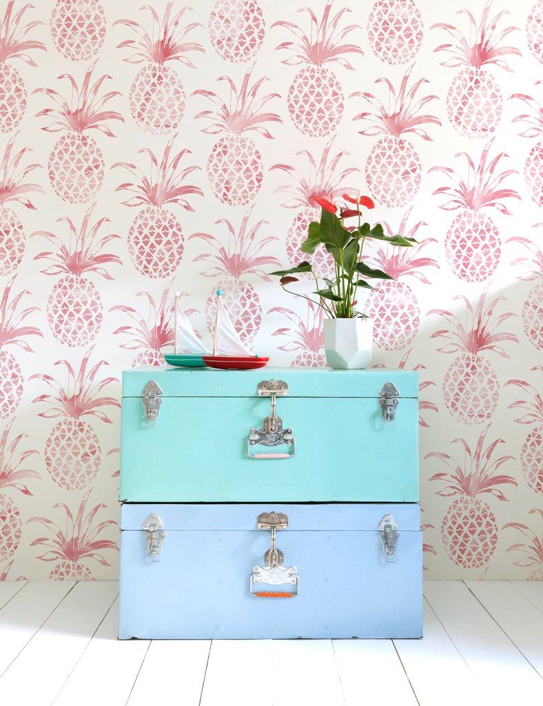 Pina Pintada Wallpaper in Flamingo design by Aimee Wilder