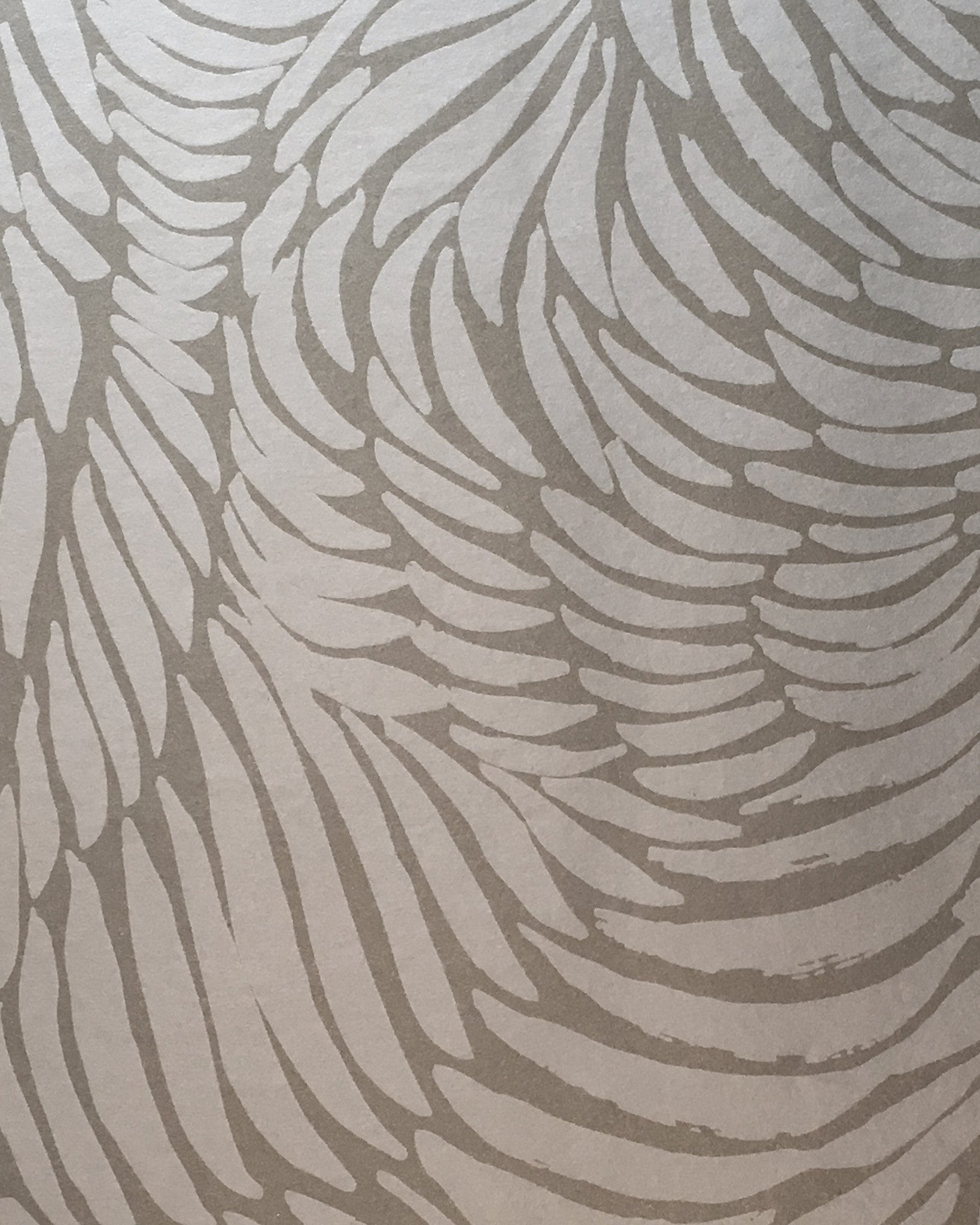 sample plume wallpaper in pewter design by jill malek 1