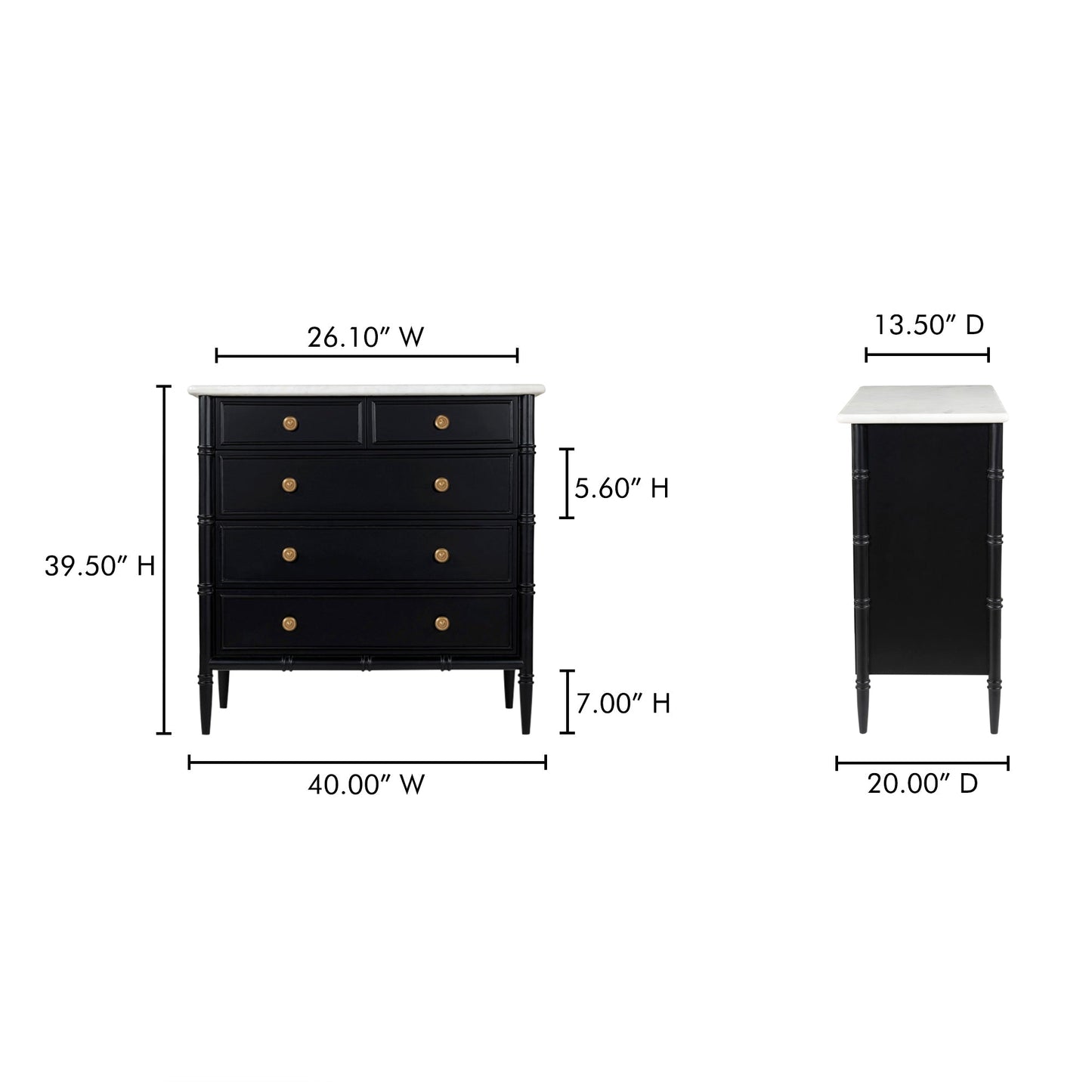 Eleanor 5 Drawer Chest Moes Home Collection Mhc Rp 1060 02 12