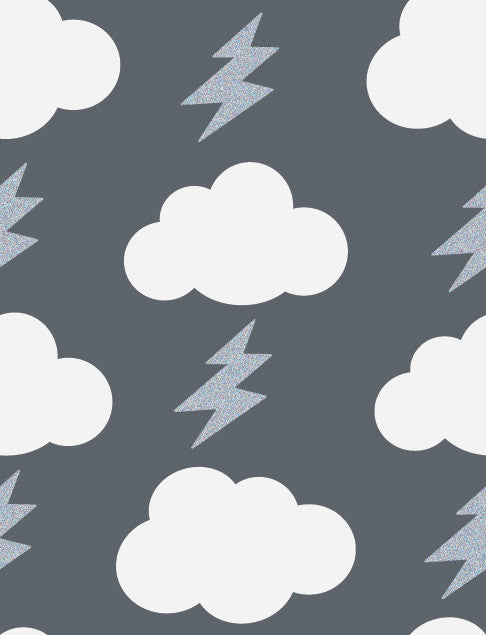 Rainbolts Wallpaper in Stormy design by Aimee Wilder
