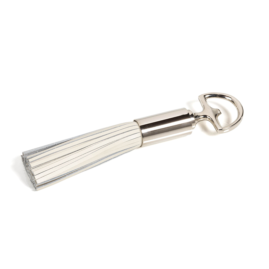 Royal Leather Tassel Nickel Bottle Opener in Various Colors